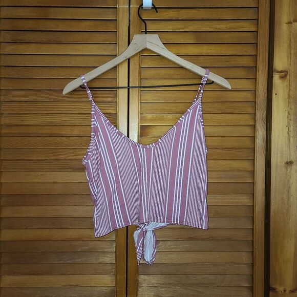 Forever 21 Stripe Knot Crop Tank Size M - Picture 6 of 7